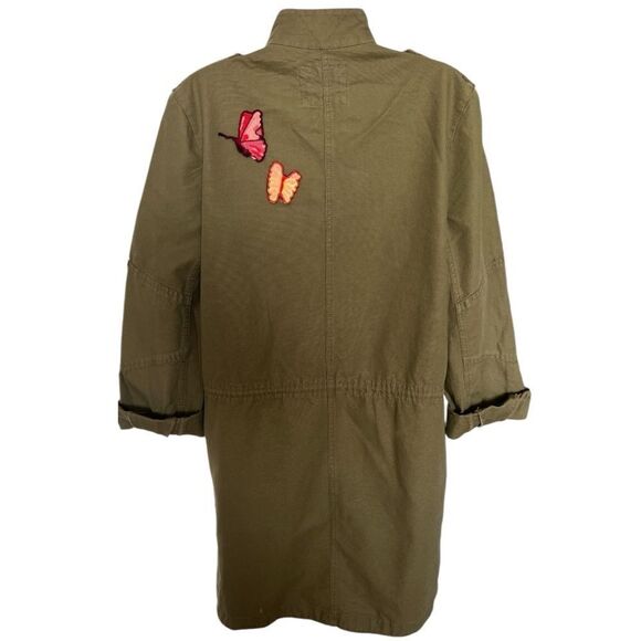 MELROSE And MARKET Women’s Butterfly Patch Army Green Jacket Size Small - Picture 3 of 12